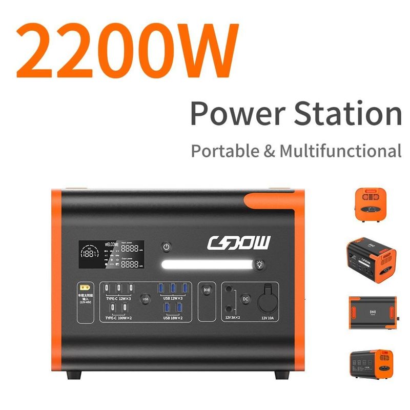 Overvolt Protection 220V±5% 2500W Lithium Battery UPS Bank Generator for Home Outdoor Camping