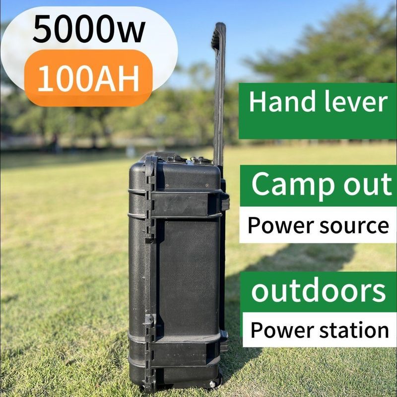 AC Output Socket All 100ah Lithium Iron Phosphate Battery Black Solar Generator for Emergency