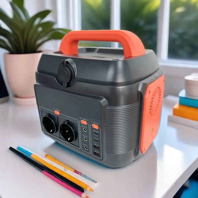 Outdoor Portable Power Station High Capacity Orange 600W/576wh 40ah Solar Generator