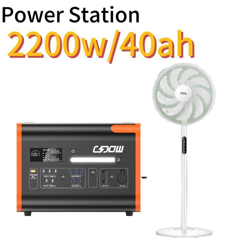 2048wh 2200W Portable Solar Energy Storage Power Station with Pure Sine Wave Inverter