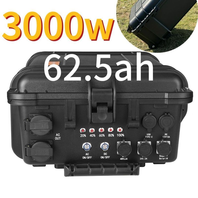 Outdoor Emergency Charging 3000W 62.5ah Portable Power Station with 6-7h Charging Time