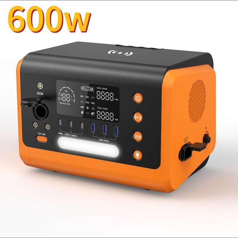 Emergency Standby Storage 600W Portable Outdoor Power Station with Fast Charge 1 Hour