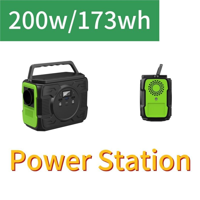 Portable Mobile Power Station with LED Lights AC Output Voltage 110/220V-50Hz/60Hz 200W