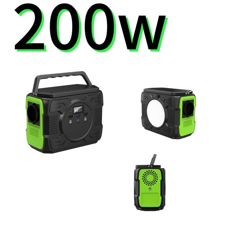 High Mobility Portable Solar Power Station with 4W LED Light Steady on and 200W Output