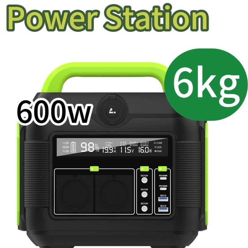 600W Lithium Battery Power Supply for Aii Market USB Type C DC and AC Output