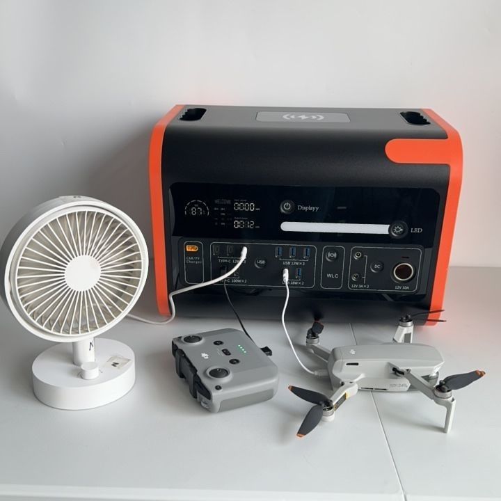 Silent Portable Outdoor Power Station with 1500W Fast Charge and 15W Wireless Charging
