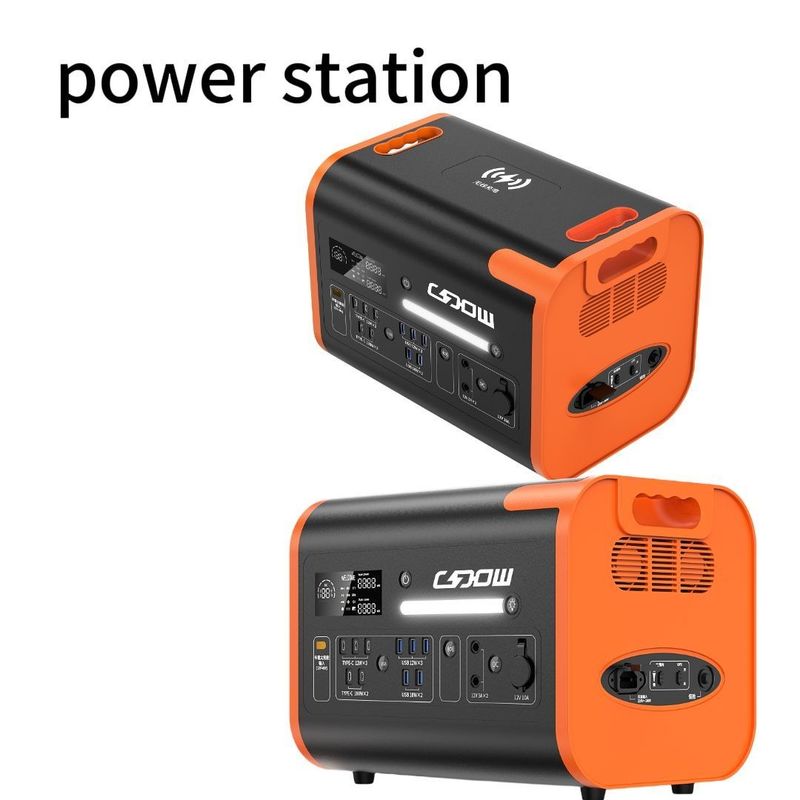Outdoor Home Camping Portable Power Station with 110V/220V and 15W Wireless Charging