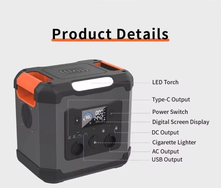 Inverter Bidirectional Inverter 1500W for Uav Home Outdoor Portable Power Station