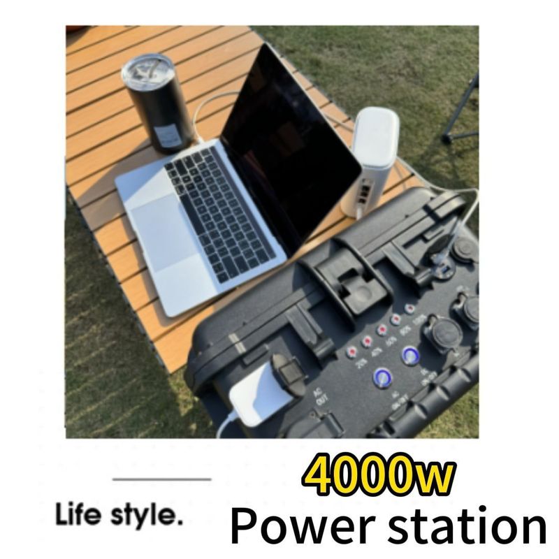 4000W/3840wh/80ah LiFePO4 Solar Charging Hand Rod Power Station with Easy Portability