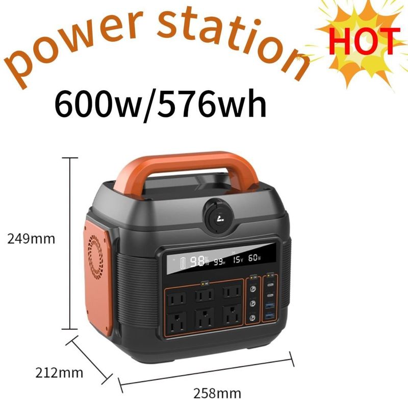 Family Outdoor Camping 600W Solar Power Station with Battery and Solar Panel Charging