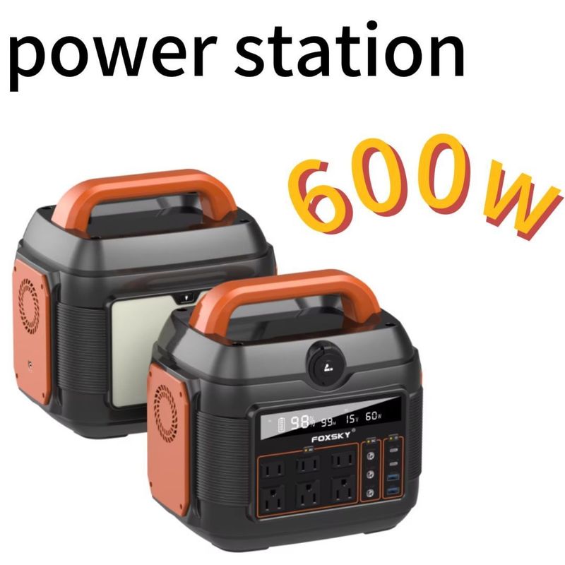 11W LED Lighting 600W Pure Sine LiFePO4 Backup Battery Portable Power Station for Outdoor