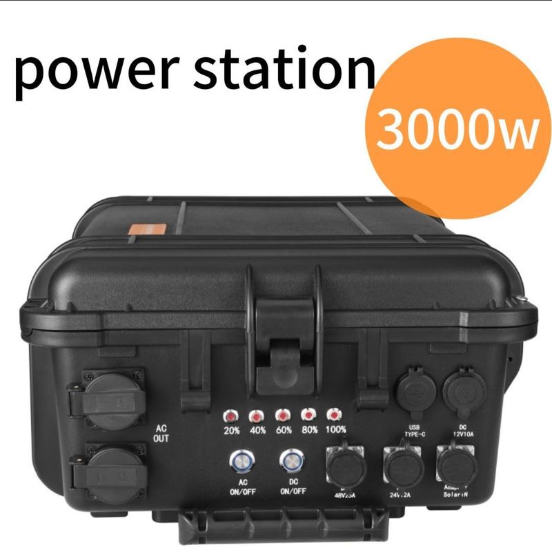 Black Multi-Functional 3000W 3000wh Portable Solar Power Station for Outdoor Emergency