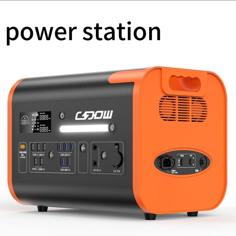 800W Max Solar Charging Car Portable Power Station with Pure Sine Wave Output Waveform