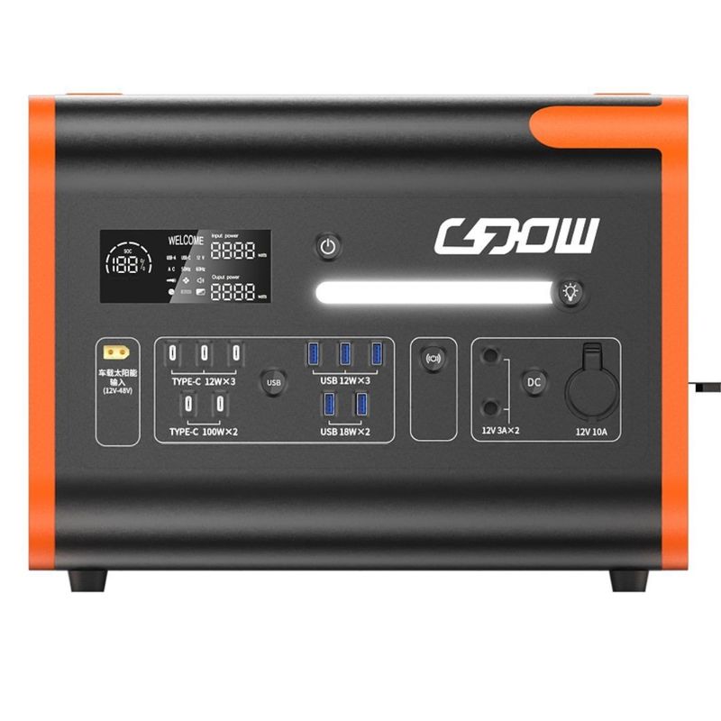 220V/40ah/2200W Solar Power Portable Outdoor Energy Storage Power Station with Fast Charge 1500W Lithium Battery