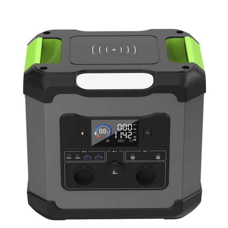 Emergency LED Lights and 5W Wireless Charging 1500W Solar Generator for Outdoor Camping