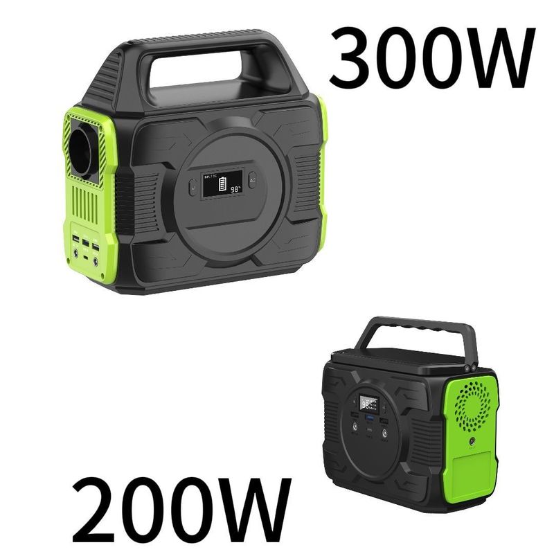 300W/200W AC/DC Backup Power Storage Outdoor Camping Portable Power Station with 7W LED Lights