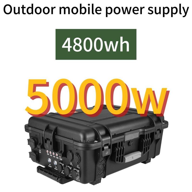 5000W/4800whlifepo4 Outdoor Rechargeable Solar and Wind Power Station for Car Charging