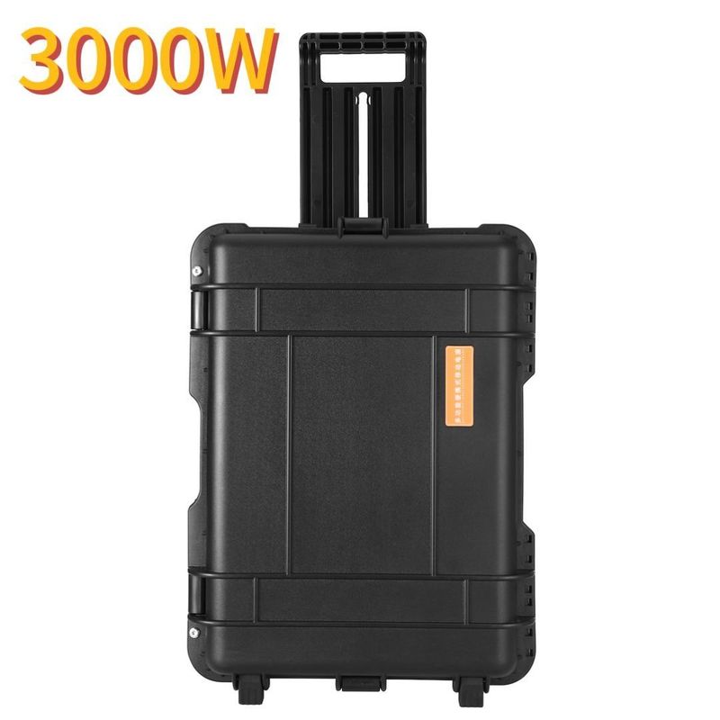 3000W Black Drawbar Box Portable Solar Wind Power Station 2kw LiFePO4 Lithium Battery