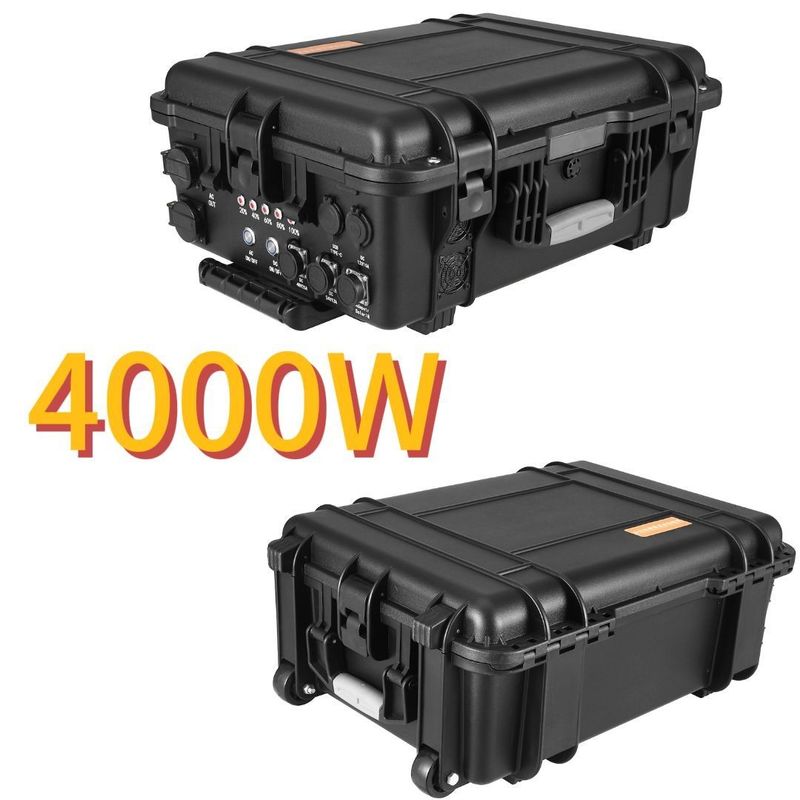 Black Drawbar Box Outdoor Drone Photography 4000W/3840wh Portable Power Station Powerful