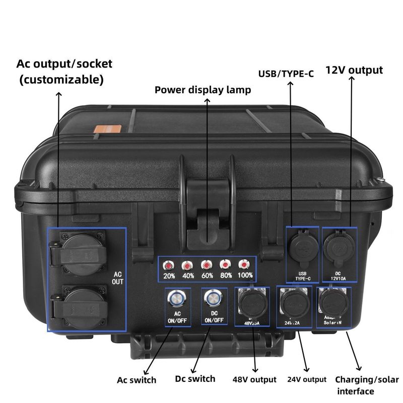 Portable Power Station Solar Generator Household 3840wh/4000W for Outdoor Camping