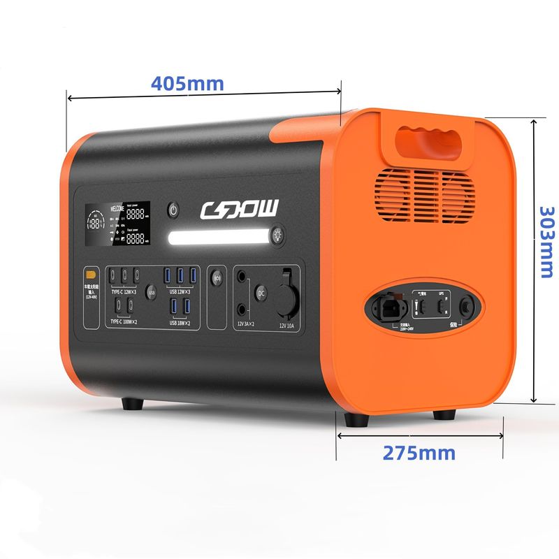 Orange 300W Portable Solar Generator for Camping 40ah/2048wh Mobile Laptop Power Station