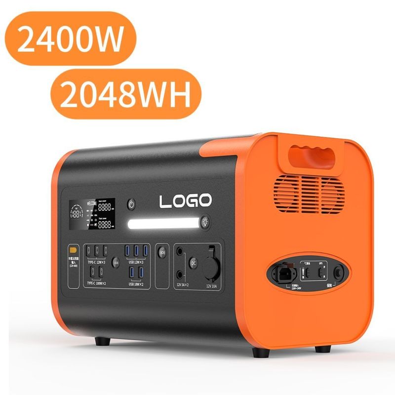 2400W/2048wh/LiFePO4 Portable Solar Generator for Outdoor Overload Protection Function