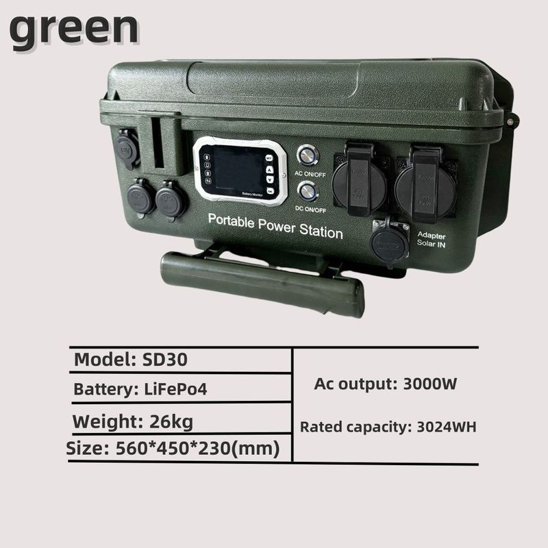 Outdoor Work Camping Emergency 110V/230V/3000W Power Station with AC/DC/USB Port