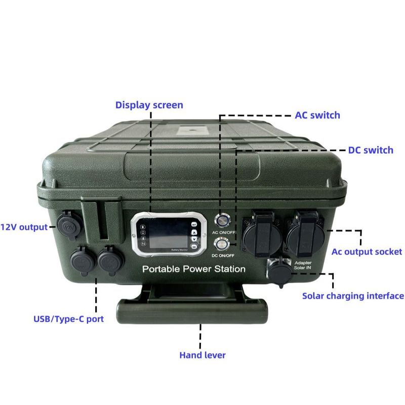 8h-10h Charging Time Pure Sine Wave Output 3000W Large Capacity Portable Power Station